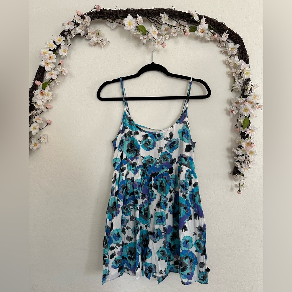 Volcom Floral Print Dress with Blue and Black Accents